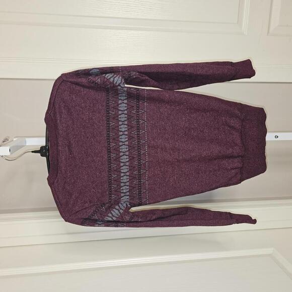 FAZE 1 Boys Crew Neck Sweater Size L (14/16) Burgundy with Pattern - Picture 2 of 4